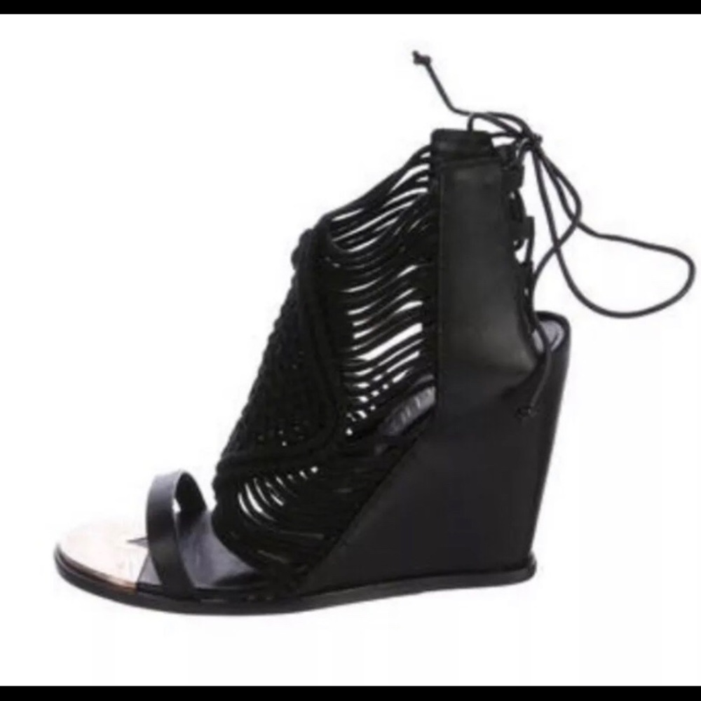 NIB IVY KIRZHNER 'Mykonos' Wedge Sandal Black